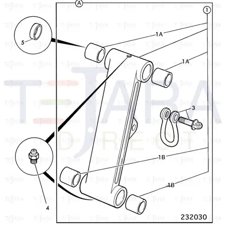 JCB Part No.# 126/00248, GA BUCKET LINK + SHACKLE - JCB Spare Parts