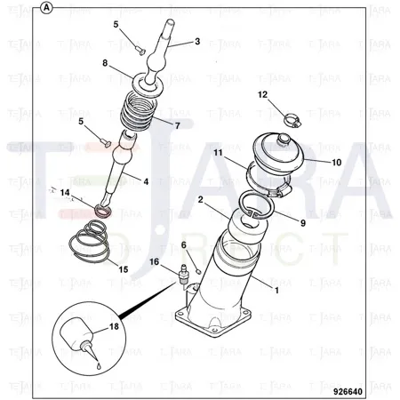 JCB Part No.# 459/10143, GA GEAR LEVER TURRET - JCB Spare Parts