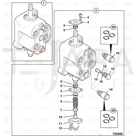 JCB Part No.# 25/222370, Kit-seal relief va - JCB Spare Parts