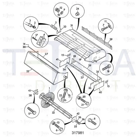JCB Part No.# 983/00346, Kit Brush, poly. SB60 (33 brushes) - JCB Spare Parts