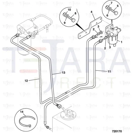 JCB Part No.# 649/51599, HOSE diesel 500mm - JCB Spare Parts