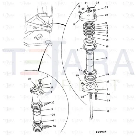 JCB Part No.# 265/00244, PIN PIVOT UPPER CE - JCB Spare Parts