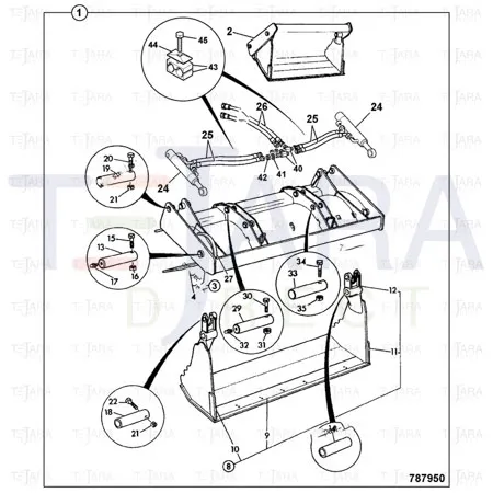 JCB Part No.# 811/90483, P/PIN 44.49/44.37*219 COATED(00012) - JCB Spare Parts