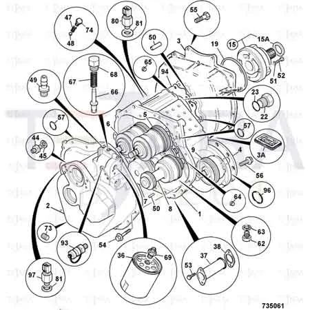 JCB Part No.# 459/70317, YOKE - OUTPUT - 1480 - JCB Spare Parts