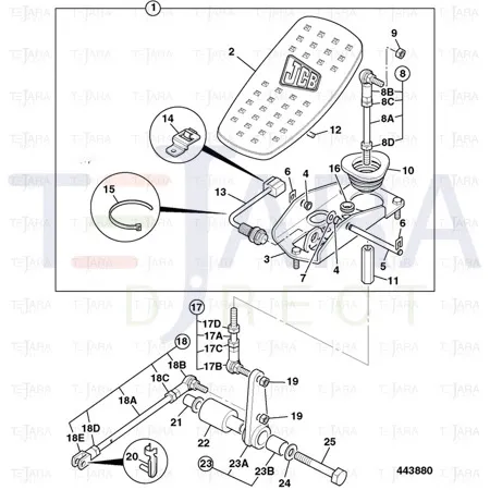 JCB Part No.# 123/08001, JOINT BALL END M8 LH - JCB Spare Parts