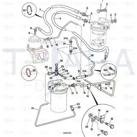 JCB Part No.# 649/49800, HOSE DIESEL FUEL - JCB Spare Parts