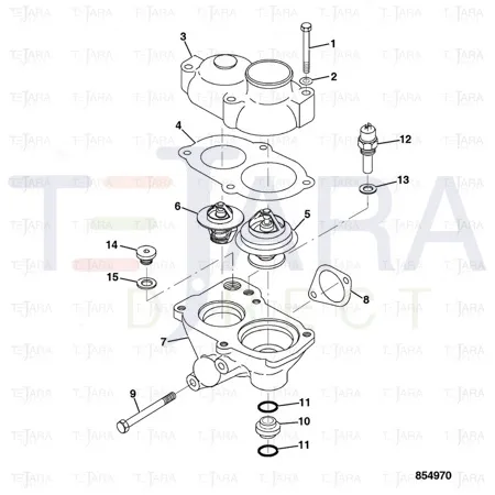 JCB Part No.# 02/950430, Housing thermostat - JCB Spare Parts