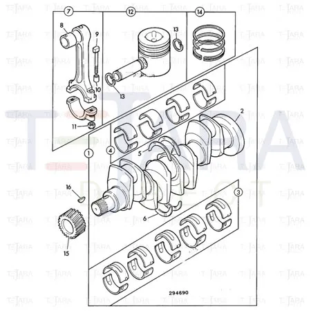JCB Part No.# 02/192087, BIG END BEARING SET - JCB Spare Parts