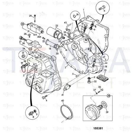 JCB Part No.# 445/07300, ADAPTOR BLOCK ASSY - JCB Spare Parts
