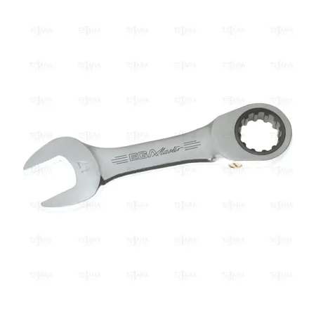 STUBBY MASTERGEAR COMBINATION RATCHET WRENCH 12 MM MIRROR POLISH CHROME PLATING - EGA Master