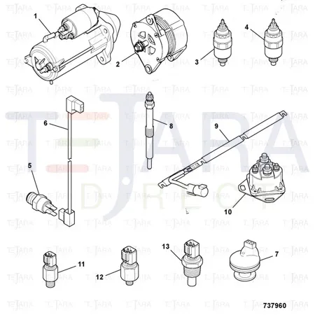 JCB Part No.# 716/30287, 24V STOP SOLENOID - JCB Spare Parts