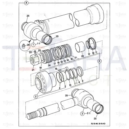 JCB Part No.# LAU0085, RING WIPER - JCB Spare Parts