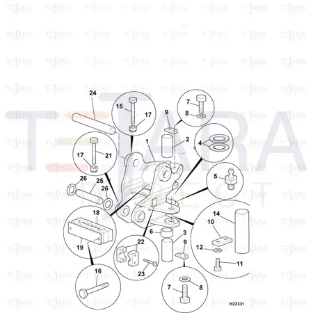 JCB Part No.# 1315/3523Z, BOLT M12X130 - JCB Spare Parts