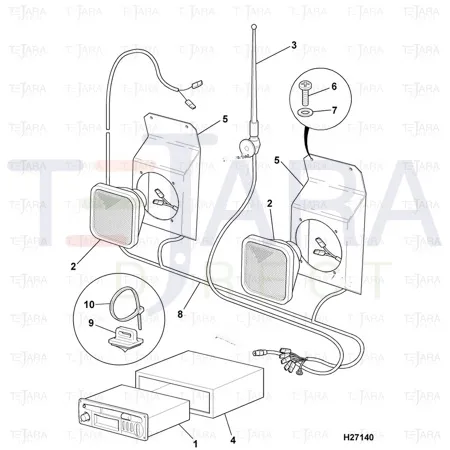 JCB Part No.# 122/40304, CRADLE FOR CABLE TIE - JCB Spare Parts