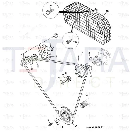 JCB Part No.# 02/201366, TWIN FAN BELT 1275mm - JCB Spare Parts