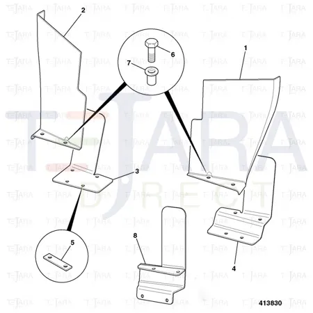 JCB Part No.# 331/25647, GUARD EXTENSION FENDER - JCB Spare Parts