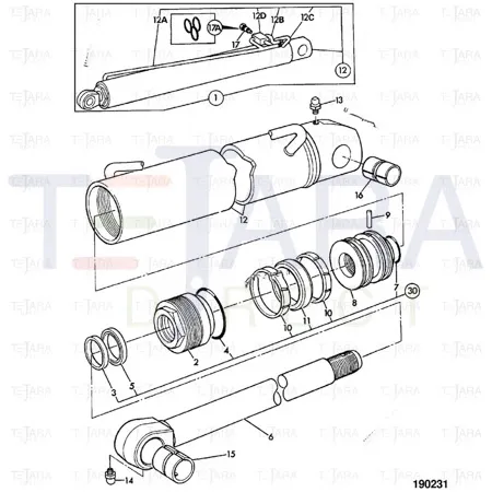 JCB Part No.# 594/14266, Kit-end cap Service - JCB Spare Parts
