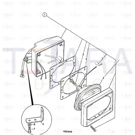 JCB Part No.# 700/28800, Light working 12 volts - JCB Spare Parts