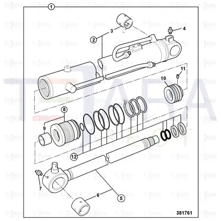 JCB Part No.# 991/10111, KIT RAM SEAL - JCB Spare Parts