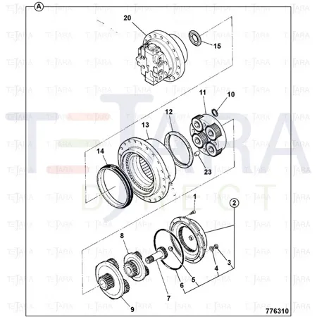 JCB Part No.# 20/951592, Gear Sun Gear Trac - JCB Spare Parts