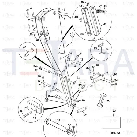 JCB Part No.# 335/05602, WA BUCKET LEVER spd/pwr - JCB Spare Parts
