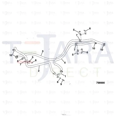 JCB Part No.# 332/E6639, WA HEATER PIPE - JCB Spare Parts