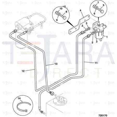 JCB Part No.# 649/51683, HOSE diesel 1160mm - JCB Spare Parts