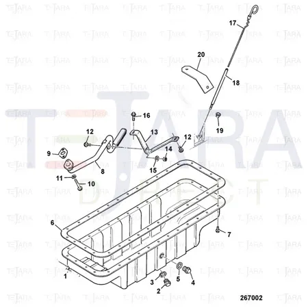 JCB Part No.# 02/910651, GASKET OIL SUMP - JCB Spare Parts
