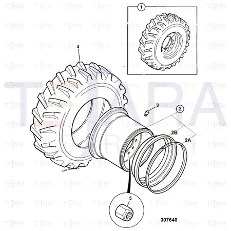 JCB Part No.# 42/925323, Tyre BKT XL GRIP 20.5-25Wheel Loader-F/R - JCB Spare Parts