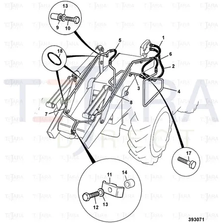 JCB Part No.# 332/E8431, R/H PIPE loader long 3/8 - JCB Spare Parts