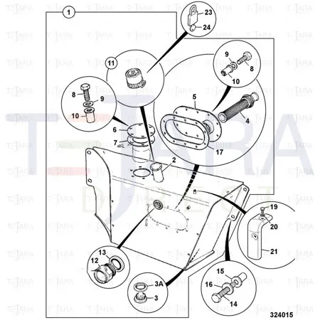 JCB Part No.# 125/00579, COVER TANK INSPECT - JCB Spare Parts