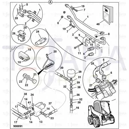 JCB Part No.# 614/80161, HIGH PRESSURE HOSE 5/8 BSP - JCB Spare Parts
