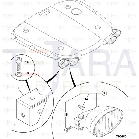 JCB Part No.# 700/50149, WORKLIGHT OVAL LH 24V TWI - JCB Spare Parts