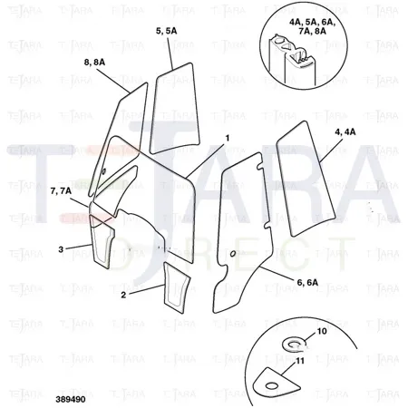 JCB Part No.# 827/80151, SIDE WINDOW - JCB Spare Parts