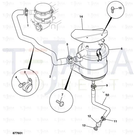 JCB Part No.# 821/10477, Clamp hose sprinband(KANBAN) (BR3) - JCB Spare Parts