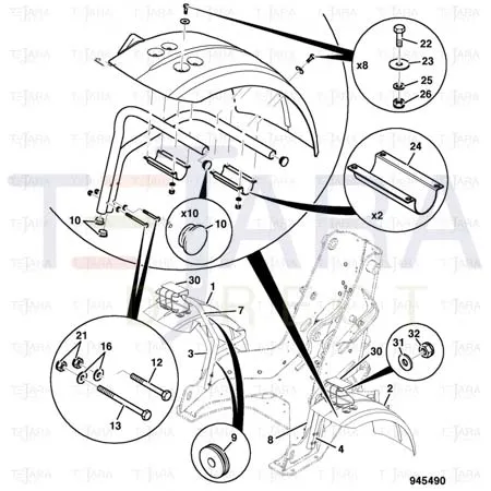 JCB Part No.# 332/C4078, SS.P.N400/D5247 FENDER RIGHT HAND - JCB Spare Parts