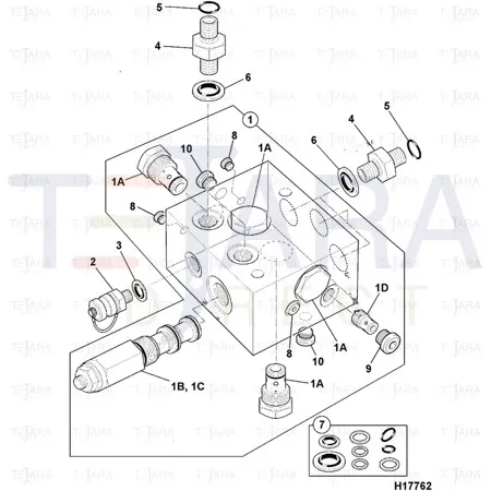 JCB Part No.# 25/208213, VALVE SHUTTLE - JCB Spare Parts