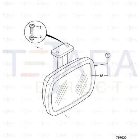 JCB Part No.# 123/04975, GLASS -MIRROR - JCB Spare Parts