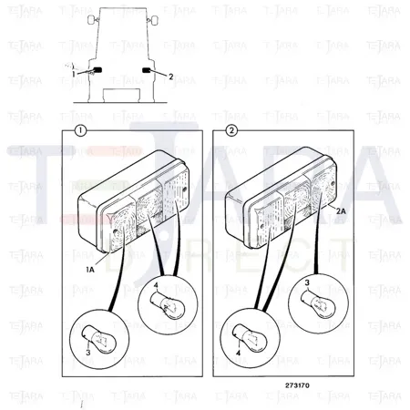 JCB Part No.# 700/40100, COMBI LAMP RH - JCB Spare Parts