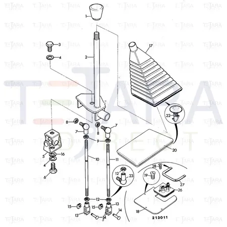 JCB Part No.# 125/72000, LEVER LOADER CONTL - JCB Spare Parts