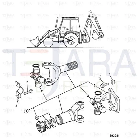 JCB Part No.# 914/60187, REAR DRIVESHAFT S/S MAN - JCB Spare Parts