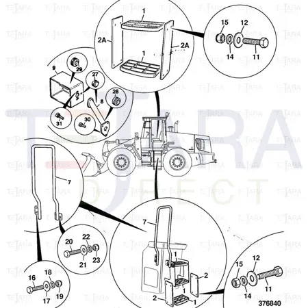 JCB Part No.# 331/26445, MOUNT, STEP FLEXIBLE RIGHT SIDE - JCB Spare Parts