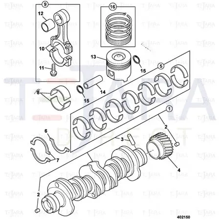 JCB Part No.# 02/801166, Kit-piston ring - JCB Spare Parts