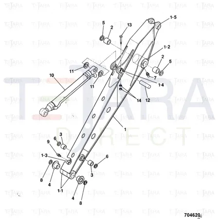 JCB Part No.# JRV0594, BUSH - JCB Spare Parts