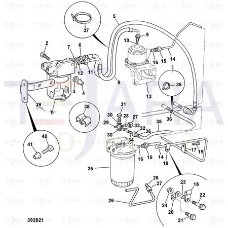JCB Part No.# 02/201696, PIPE FUEL L/PUMP T - JCB Spare Parts