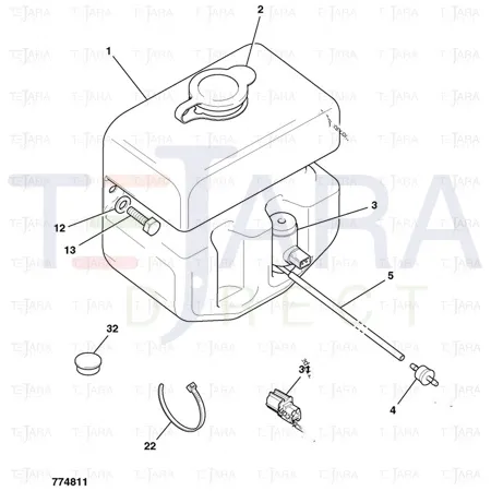 JCB Part No.# 331/46930, WASHER BOTTLE canopy - JCB Spare Parts