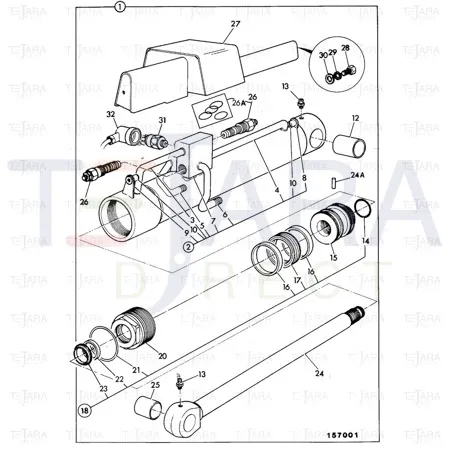 JCB Part No.# 594/14031,  Kit-end cap 60mm rod x 100mm cyl - JCB Spare Parts