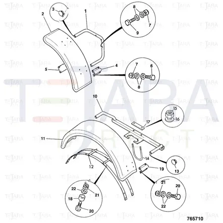 JCB Part No.# 331/45733, REAR FENDER-TRIMMED (PARL - JCB Spare Parts