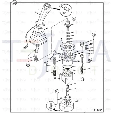 JCB Part No.# 25/223716, Handle joystick - JCB Spare Parts