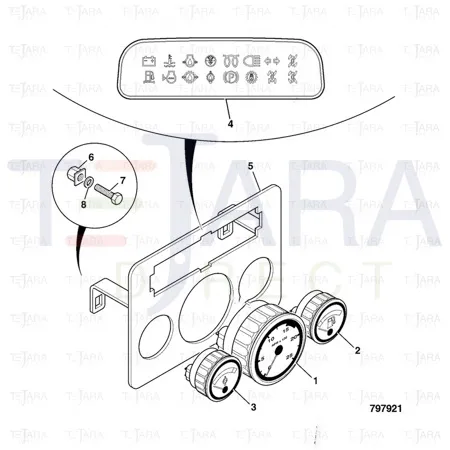 JCB Part No.# 704/50187, (W) (P) WARNING DISPLAY PANEL - JCB Spare Parts